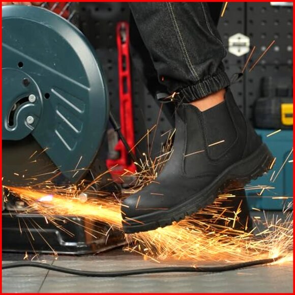 Slip On Chelsea Work Boots Leather Slip Resistant Sole Comfortable main image 6